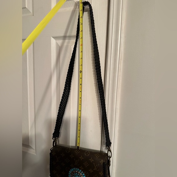 Authentic ONE of a KIND Vintage LV upcycled BOHO Cross Body Bag w/ dust bag. - Picture 14 of 15